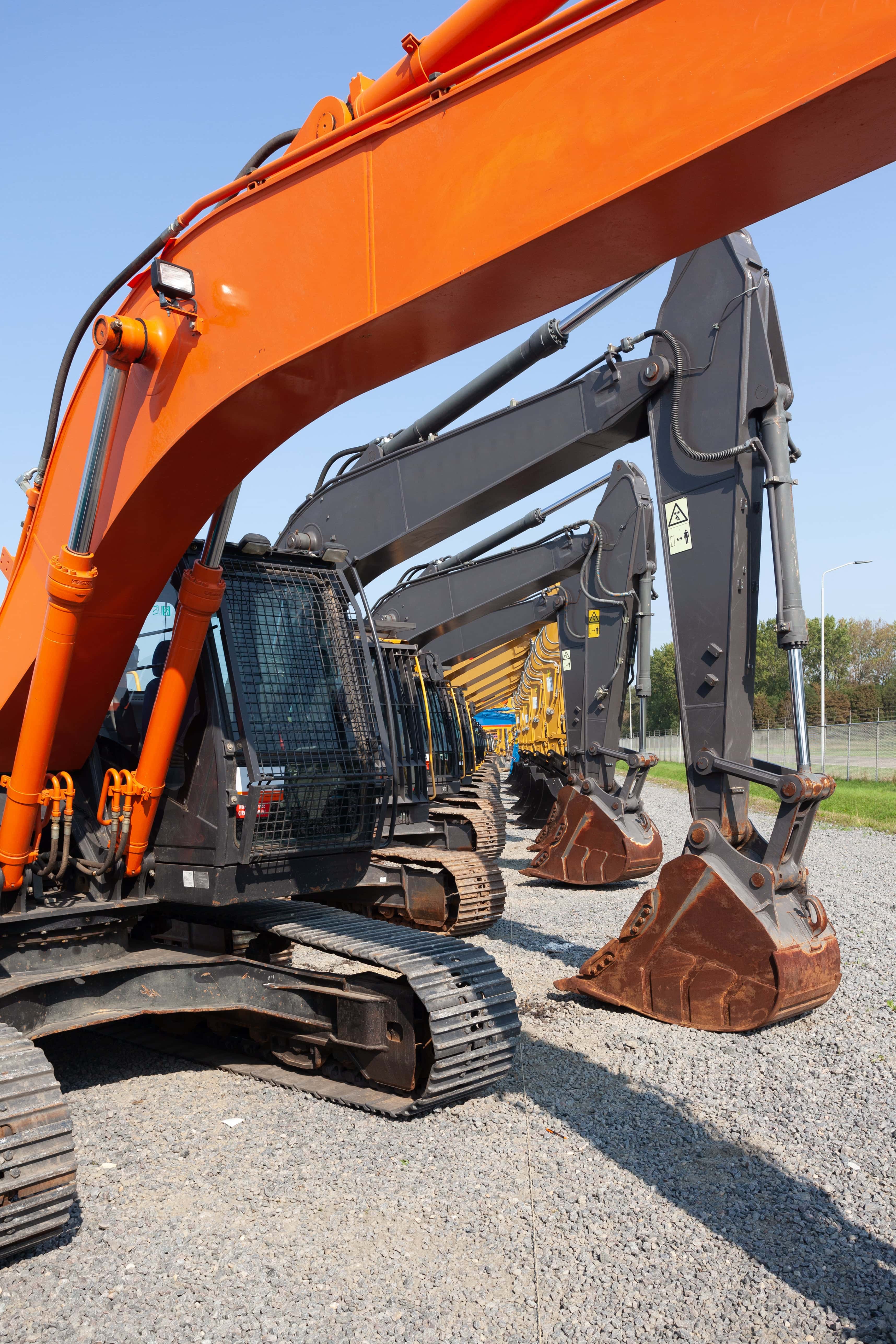 Industrial equipment and machinery available for rental projects.